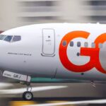 avião da GOL em operação de decolagem