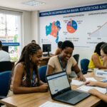 pessoas trabalhando em escritório.