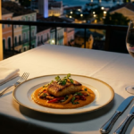 prato servido em restaurante de luxo